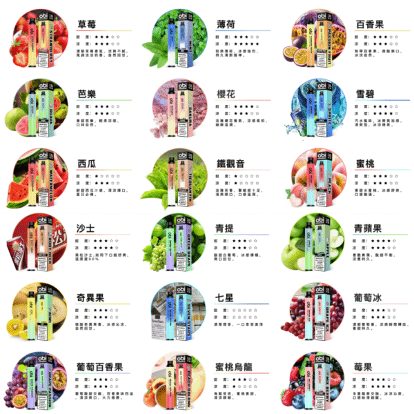 OBI一次性 8000口 多口數一次性 拋棄式 拋棄式電子煙 LANA 哩亞 CLOUDY 一次性電子煙 拋棄式 OBI全口味一次性